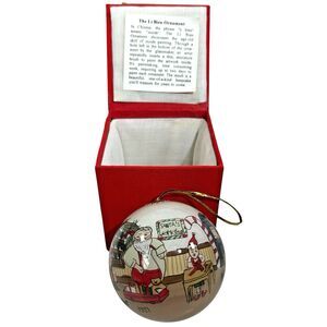 1997 Li Bien Blown Glass Hand Painted Ornament Santa's Workshop Elves w/Box -Vtg